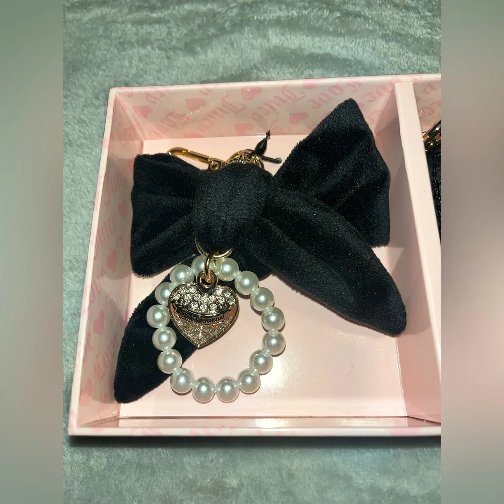 Juicy Couture Key Holder Card Wallet TAB WALLET DANGLE SET LIQUORICE